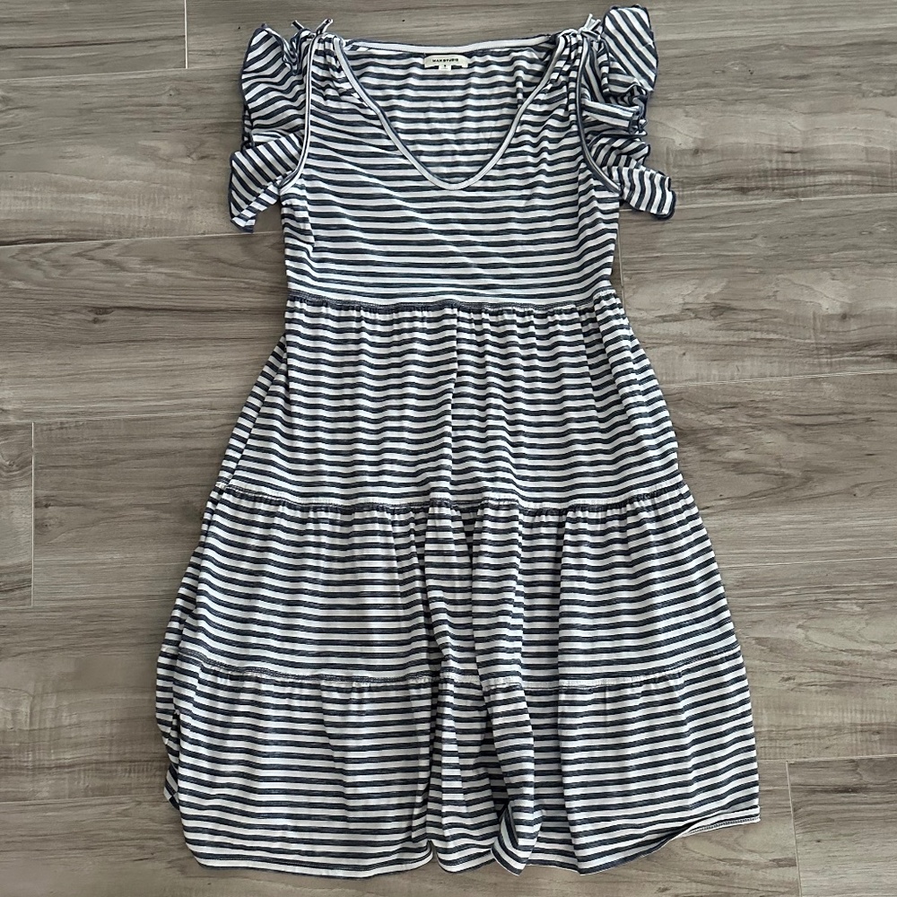 Max Studio Mini V-Neck Tiered Shirt dress